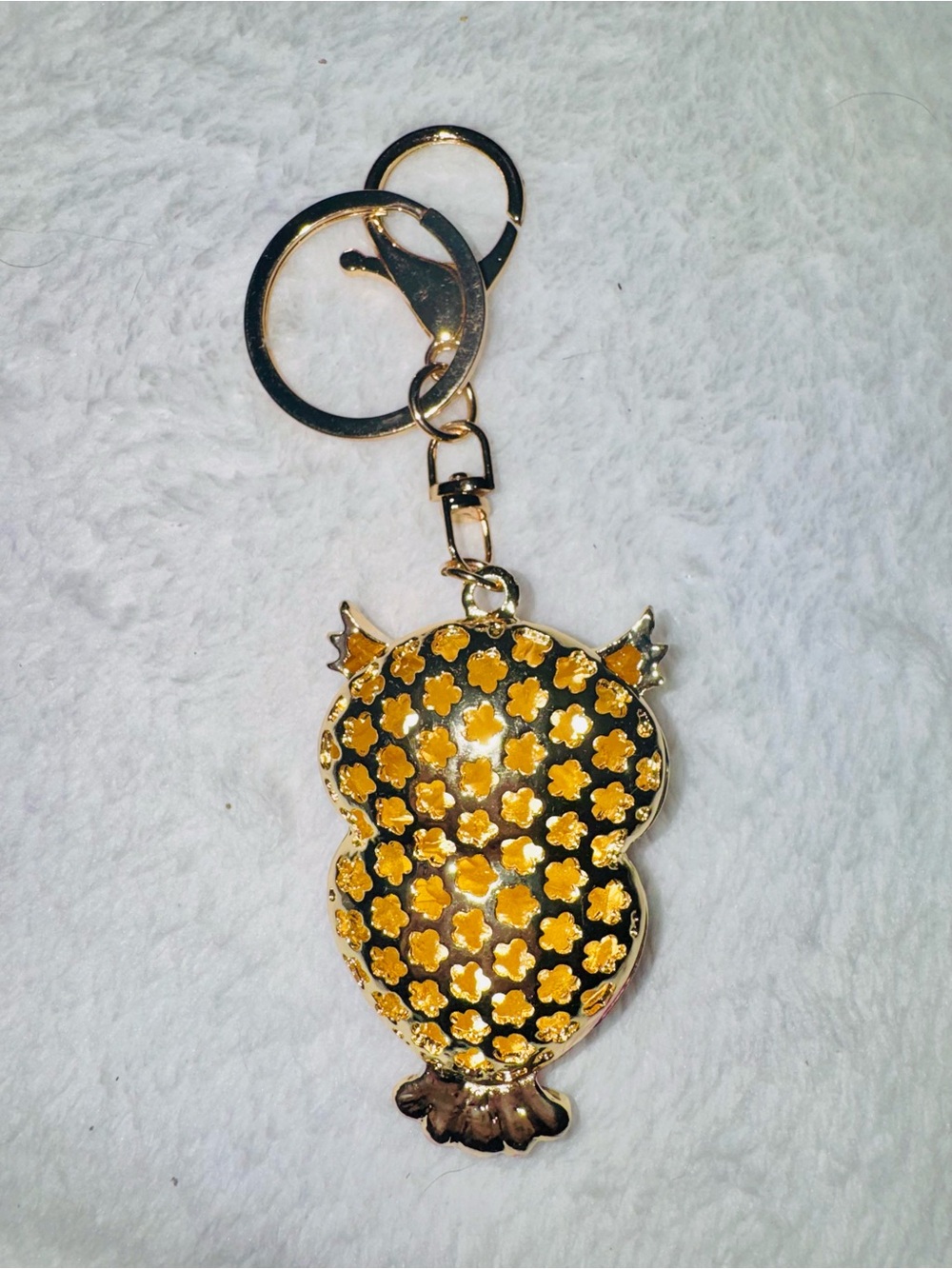 Gold & Pink Owl Crystal Keychain BAGCHARM - Fashion Accessory - Picture 2 of 2